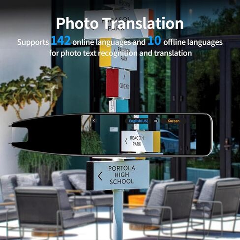 قلم مترجم وقلم قارئ المسح الضوئي لمتعلمي اللغة وعسر القراءة وصعوبات التعلم والأطفال والكبار، قلم ترجمة OCR وماسح ضوئي للقلم، جهاز تحويل النص إلى كلام لـ 142 لغة (رمادي) in Kuwait