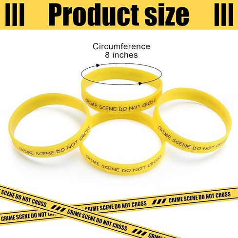 Kenning 100 Pcs Crime Scene Do Not Cross Wristband Bulk Crime Scene Gifts Bulk Bright Yellow Do Not Cross Bracelets Party Accessories for Murder Theme Party Favors Mystery Halloween Events in Saudi Arabia