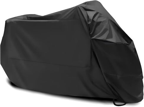 Motorcycle Cover, All Season Universal Weather Waterproof Motorcycle Covers, Sun Outdoor Protection Motorbike Cover with Lock-Holes & Storage Bag, Suitable for 250cc Cruiser Bike (Black) in Saudi Arabia