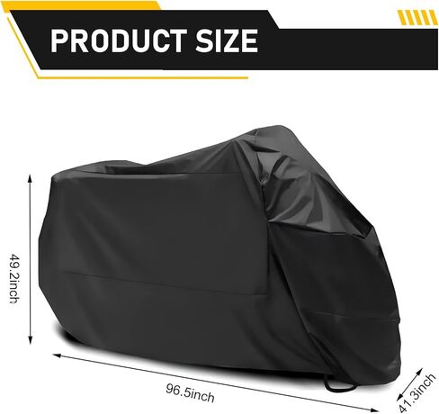 Motorcycle Cover, All Season Universal Weather Waterproof Motorcycle Covers, Sun Outdoor Protection Motorbike Cover with Lock-Holes & Storage Bag, Suitable for 250cc Cruiser Bike (Black) in Saudi Arabia