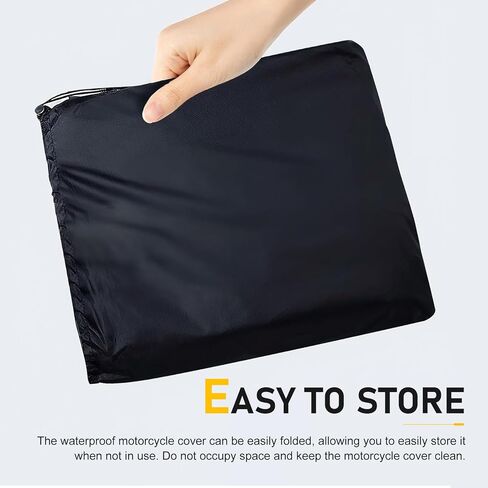 Motorcycle Cover, All Season Universal Weather Waterproof Motorcycle Covers, Sun Outdoor Protection Motorbike Cover with Lock-Holes & Storage Bag, Suitable for 250cc Cruiser Bike (Black) in Saudi Arabia