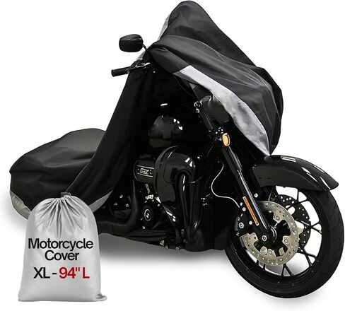 Formosa Covers All-Season Motorcycle Cover – Heavy-Duty Rain and UV Protection, Heat-Resistant – Universal Fit Up to 108" – Lock-Holes, Reflective Strips – Indoor/Outdoor Bike Protection (XXL, Skull) in Kuwait