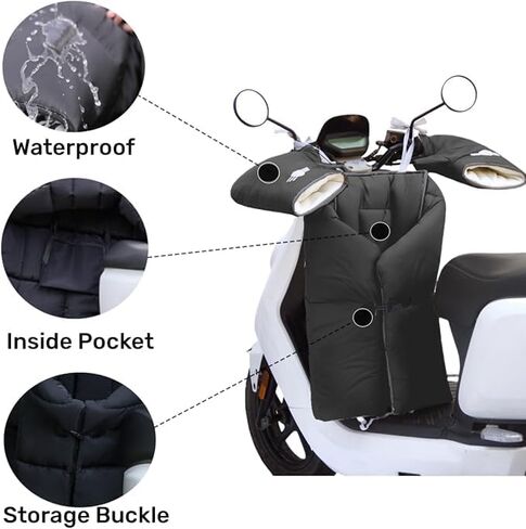 Scooter Windproof Leg Cover with Handlebar Gloves Winter Warm Motorcycle Leg Knee Lap Apron Windshield Bike Leg Hand Protector Cover Quilt for Cold Weather Outdoor in Saudi Arabia