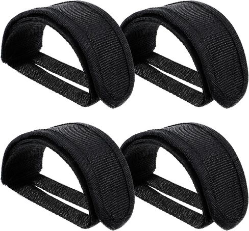 Pedal Straps,4 Pcs Black Beam Strap Pedal Straps, Adjustable Foot Footrest Strips Components for Fixed Gear Bike Pedals and Cleats in Saudi Arabia