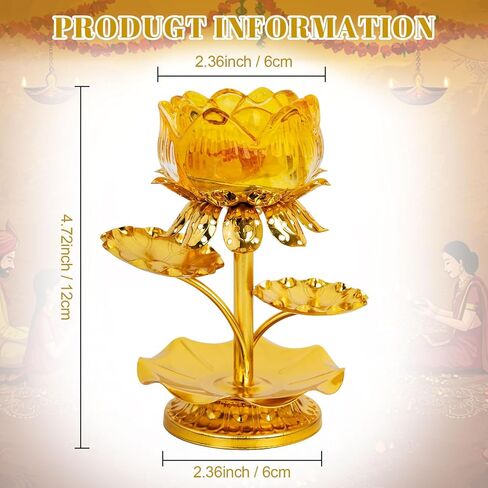 قطعتان من حامل شموع اللوتس، شمعدان ذهبي للطاولة المركزية لتزيين حفلات الزفاف، مصابيح زيت ديا هندية لسمن ديوالي بوجا، ديكور منزلي لمعبد بوذا in Kuwait