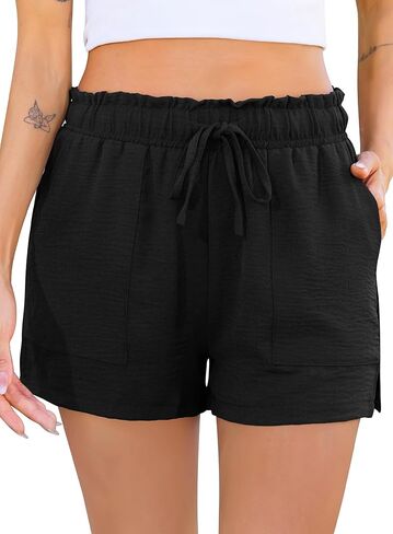 Lovasy المرأة الصيف السراويل غير رسمية مع جيوب مرونة عالية الخصر السراويل المتدلية صالة الجانب الشق خفيفة الوزن أسفل S-3XL in Kuwait