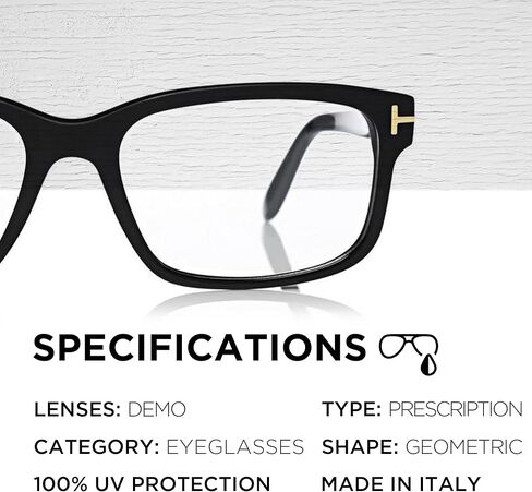 توم فورد FT5313 إطار نظارة ذو شكل هندسي + حزمة مع طقم تنظيف النظارات eSHADES، 55 مم، أسود مطفي (55 مم) in Saudi Arabia