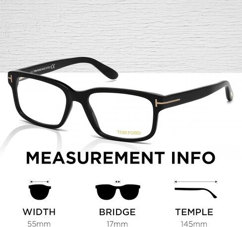 توم فورد FT5313 إطار نظارة ذو شكل هندسي + حزمة مع طقم تنظيف النظارات eSHADES، 55 مم، أسود مطفي (55 مم) in Saudi Arabia