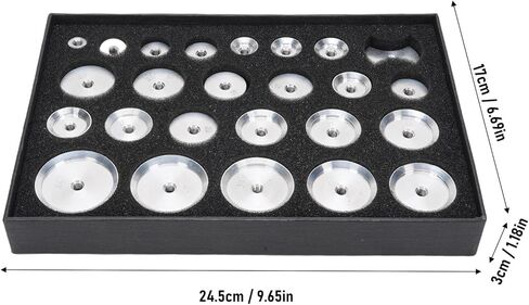Yosoo Health Gear 25Pcs Watch Press Die Kit Aluminum Flat Round Dies for Repair Maintenance Compatible with Most Watch Types Crafted for Standard Sizes in Saudi Arabia