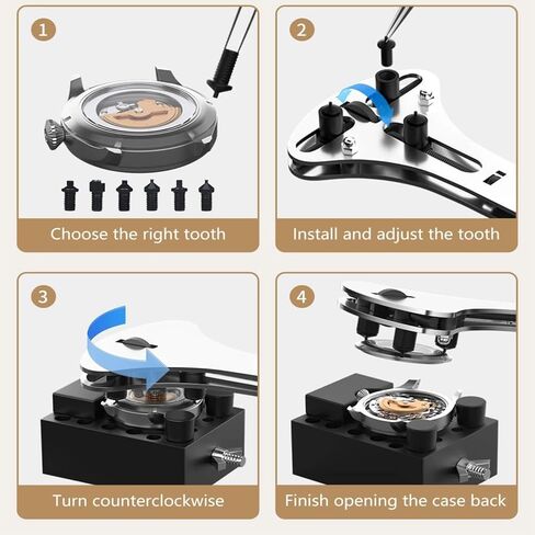 طقم إصلاح الساعة الاحترافي، مجموعة أدوات استبدال بطارية الساعة الشاملة ومجموعة أدوات إزالة رابط الساعة، مع فتاحة العلبة الخلفية، وأدوات شريط الزنبرك، والمفكات، والدبابيس in Kuwait