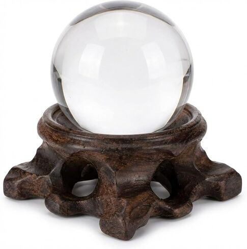 Wooden Crystal Ball Stand, Carved Sphere Display Holder, Round Stone Base Prop for Egg Globe Baseball in Saudi Arabia