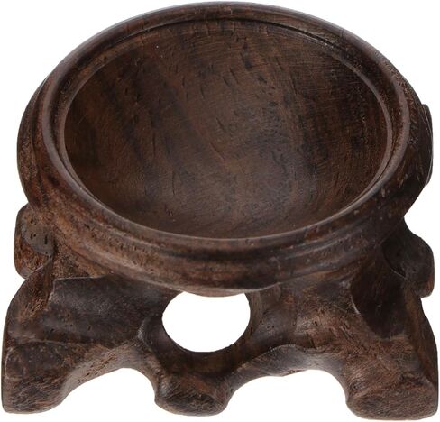 Wooden Crystal Ball Stand, Carved Sphere Display Holder, Round Stone Base Prop for Egg Globe Baseball in Saudi Arabia