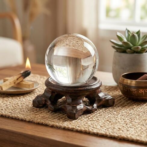 Wooden Crystal Ball Stand, Carved Sphere Display Holder, Round Stone Base Prop for Egg Globe Baseball in Saudi Arabia