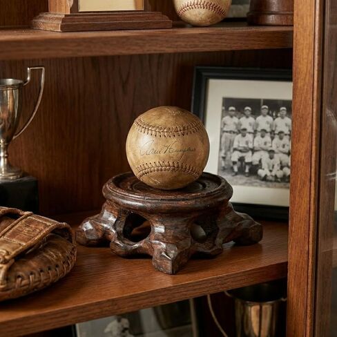 Wooden Crystal Ball Stand, Carved Sphere Display Holder, Round Stone Base Prop for Egg Globe Baseball in Saudi Arabia
