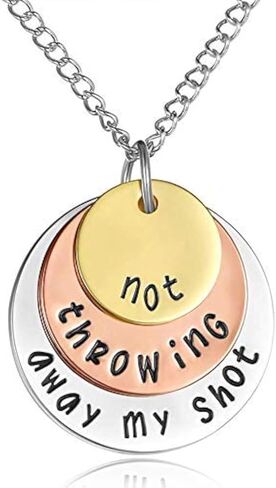 HANRESHE Hamilton Gift Necklace Not Throwing Away My Shot Necklace Rise Up Tri-Layer Broadway Musical Pendants Jewelry Gift in Saudi Arabia