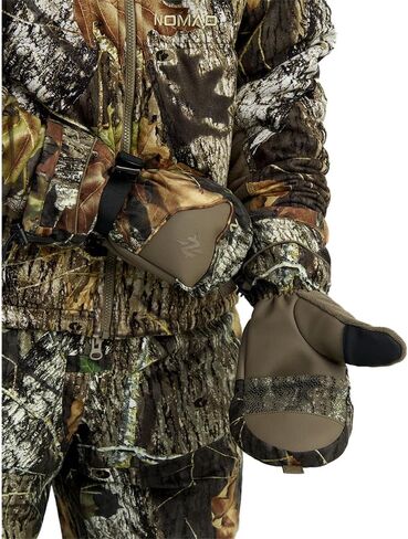 Nomad Mens Conifer VX3 Flip Mitten، قفازات صيد معزولة ومقاومة للماء مع تصميم الوجه الخلفي، Mossy Oak New Breakup Camo، صغير/متوسط in Saudi Arabia