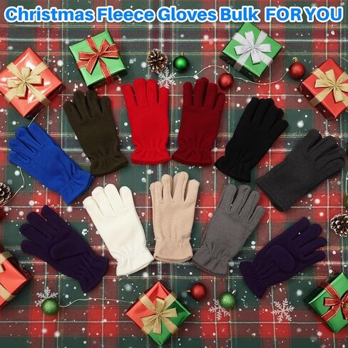 40 Pairs Winter Fleece Gloves Bulk for Men Women, Multi-color Warm Stretchy Comfort Gloves for Homeless, Christmas, Outdoor Sports Supplies in Saudi Arabia