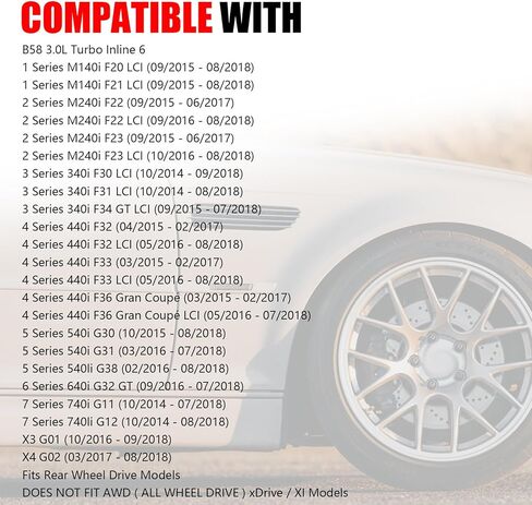 مجموعة أنابيب الشحن، ترقية أنبوب الشحن التوربيني المبرد المتوافق مع BMW 2014+ F20 F30 B58 3.0L M240i 340i 440i in Kuwait