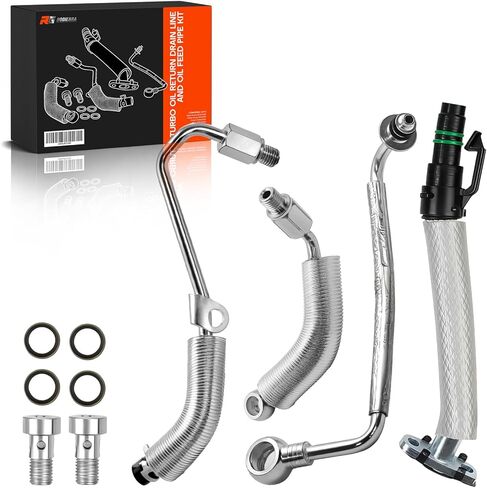 Turbo Oil Return Drain Line and Oil Feed Pipe Kit, Turbo Coolant Return Hose Pipe Kit Compatible with Chevy Cruze Sonic Trax, Buick Encore 1.4L L4, Replaces 55567067 55568031 55592600 25198546 in Saudi Arabia