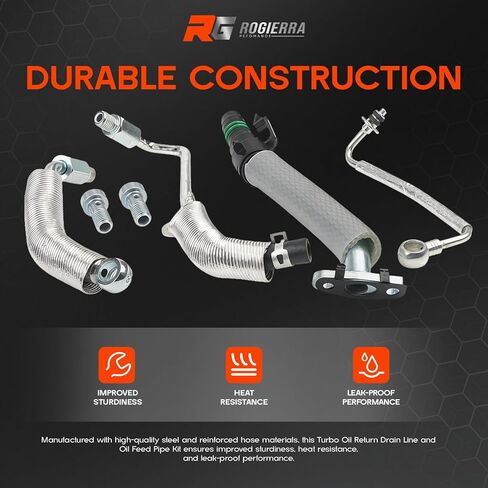 Turbo Oil Return Drain Line and Oil Feed Pipe Kit, Turbo Coolant Return Hose Pipe Kit Compatible with Chevy Cruze Sonic Trax, Buick Encore 1.4L L4, Replaces 55567067 55568031 55592600 25198546 in Saudi Arabia