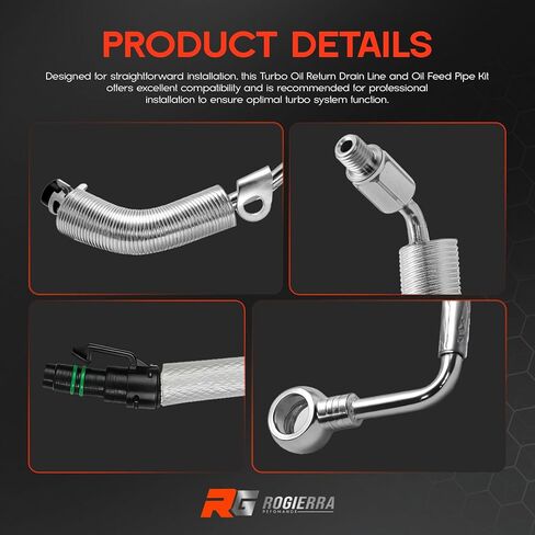 Turbo Oil Return Drain Line and Oil Feed Pipe Kit, Turbo Coolant Return Hose Pipe Kit Compatible with Chevy Cruze Sonic Trax, Buick Encore 1.4L L4, Replaces 55567067 55568031 55592600 25198546 in Saudi Arabia
