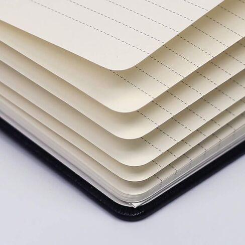 دفتر يوميات/دفتر ملاحظات بغلاف مقوى سميك من YeeATZ مع ورق ممتاز مقاس A5 120 جرامًا للمتر المربع، دفتر ملاحظات مسطر مع حامل أقلام، جلد بني، 3 أقلام تحديد شريطية، جيب داخلي، 8.4 × 5.7 بوصة in Kuwait