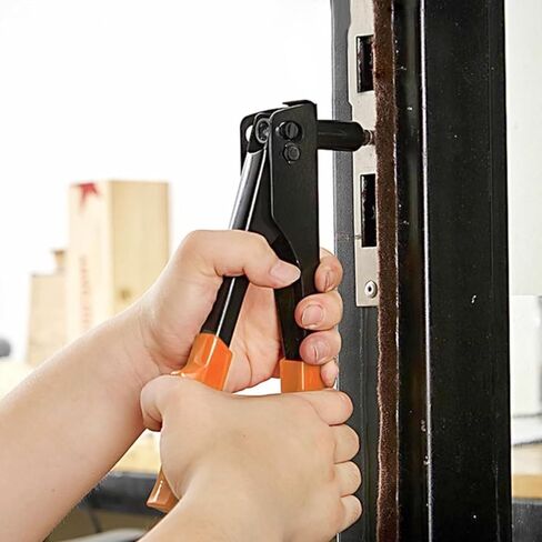 4-in-1 Heavy Duty Hand Riveter Rivet Gun Pop Rivet Tool Kit with 100 Rivets 3/32-inch, 1/8-inch, 5/32-inch, 3/16-inch,4 Interchangeable Nosepieces for Metal,Plastic,Wood and Leather in Saudi Arabia