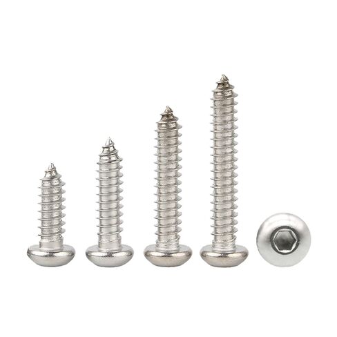 Stainless Steel Long Hex Socket Screws - Button Round Head Self Tapping Wood Screws for Home,DIY Projects(10mm,M6-10pcs) in Saudi Arabia