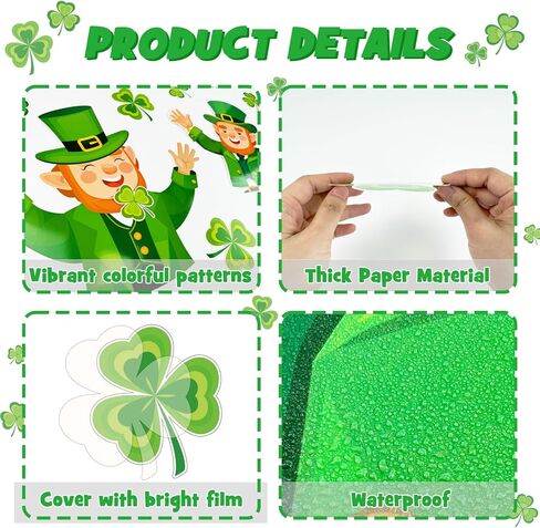 St. Patrick's Day Leprechaun Bulletin Board Set, St. Patrick's Day Classroom Decorations Leprechaun Shamrocks Clover Gold Coin Cutouts Home Window Wall Party Decor for Teacher(Luck to Have You Here) in Kuwait