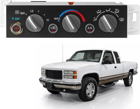 لوحة تحكم سخان A/C لـ 1996-2000 Chevy GMC C1500 C2500 C3500 K1500 K2500 K3500 Tahoe Yukon، Cadillac Escalade، وحدة التحكم في المناخ بدون مزيل ضباب النافذة الخلفية، استبدال 599-007 in Kuwait