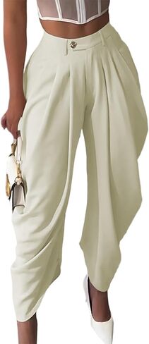 NRTHYE Womens Pleated Dress Pants High Waisted Baggy Wide Leg Palazzo Slacks Work Trousers Business Casual Pants in Saudi Arabia