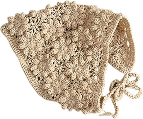 Vintage Crochet Baby Headwear Soft & Breathable Knitting Bandana Headscarf for Infants Girls Hollowed Out Design in Saudi Arabia