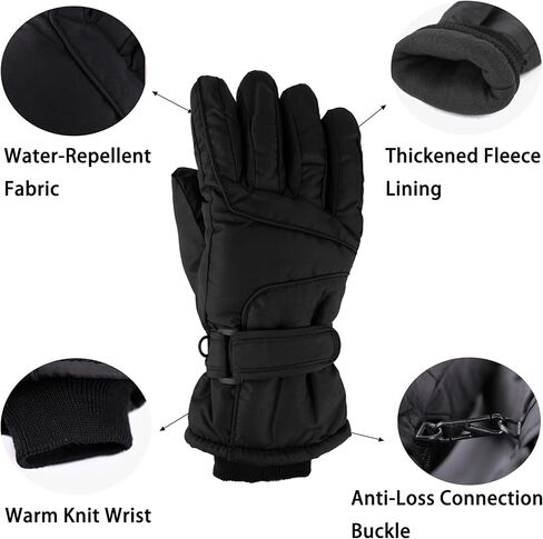 Winter-Ski-Gloves for Women Warm Plus-Velvet-Thickened Non-Slip Waterproof-Touchscreen-Cold-Weather-Snow Gloves in Saudi Arabia