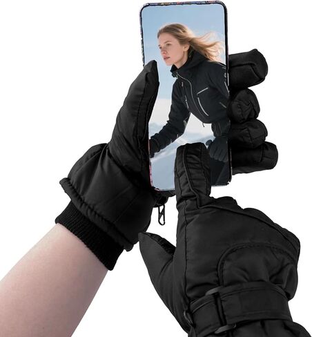 Winter-Ski-Gloves for Women Warm Plus-Velvet-Thickened Non-Slip Waterproof-Touchscreen-Cold-Weather-Snow Gloves in Saudi Arabia