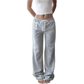 MakeMeChic Women's Baggy Sweatpants Y2k Wide Leg Pants Track Pants Lounge Bottoms Streetwear in Kuwait