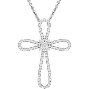 Cross Pendant Necklace Men Women Unisex 14k Gold Plated 925 Sterling Silver Moissanite Infinity Ankh Charm (Color D, VVS1) in Kuwait