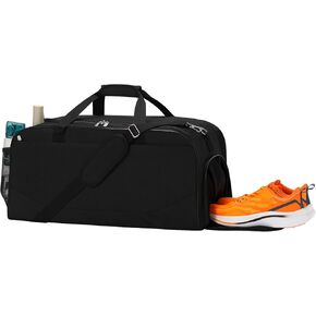 حقيبة سفر من القماش الخشن سعة 47 لترًا مع حجرة للأحذية، وحقيبة دفل لصالة الألعاب الرياضية في عطلة نهاية الأسبوع مع أكمام للأمتعة وجيوب متعددة للرحلات الليلية (أسود) in Kuwait