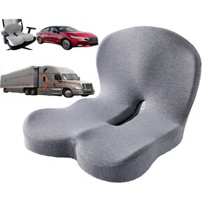 وسادة مقعد مدمجة من إسفنج الذاكرة على شكل حرف L لكرسي المكتب والشاحنة والسيارة، وسادة مقعد مريحة للسائق للظهر وأسفل الظهر ودعم عظم الذيل لسائق الشاحنة والقيادة الطويلة (رمادي) in Kuwait