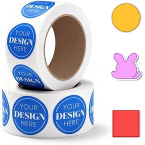 Custom Stickers Business Logo – Personalized Labels, [100-10000] Custom Sticker Roll, Customizable Circle Stickers with Your Logo, Text & Image – Personalized Sticker Labels Small Business Branding in Saudi Arabia
