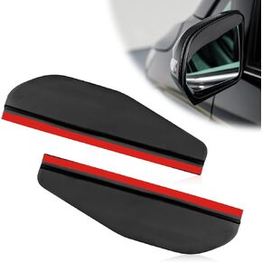2Pcs Side High Quality PVC Mirror Rain Visor Eyebrow, Side Mirror Rain Guards Universal for Cars, SUVs and Trucks (Transparent Black) in Kuwait