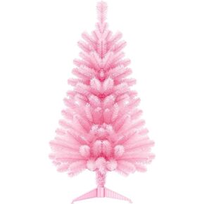 شجرة عيد الميلاد الصغيرة الاصطناعية الممتازة بطول 3 أقدام للطاولة، المنزل، المكتب، الديكور الداخلي والخارجي، ديكور العطلات، مفصلات معدنية سهلة التجميع وقاعدة قابلة للطي 160 فرعًا شجرة خضراء in Kuwait