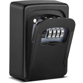 صندوق قفل المفاتيح AMMIY، صندوق تخزين المفاتيح المثبت على الحائط، صندوق قفل مفتاح كبير، صندوق قفل رمز مركب قابل لإعادة الضبط للمنزل، سماسرة المكاتب، مفاتيح احتياطية للمرآب (رمادي) in Kuwait