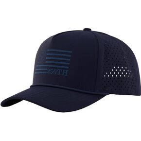 250th الذكرى الأمريكية العلم قبعة جولف رجالي الليزر قطع قبعة بيسبول سناب باك ، الوطنية المطرزة الولايات المتحدة الأمريكية العلم قبعة سائق الشاحنة in Kuwait