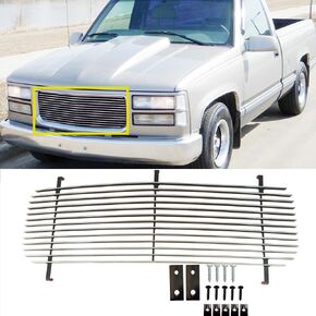 1994-1999 جي إم سي سييرا C/K بيك اب/سوبربان/يوكون حشوات أمامية من الكروم الخام - الشواية العلوية الرئيسية لـ 95 96 97 98 - الصدأ - مقاومة وعالية اللمعان in Kuwait