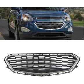 Front Upper Bumper Grille Compatible with 2016 2017 Chevrolet Equinox Premier L LS LT LTZ Sport Utility 4-Door Honeycomb Mesh Grill Replacement for 23370469 GM1200720C Chrome Shell w/Black Insert in Kuwait