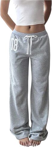 MakeMeChic Women's Baggy Sweatpants Y2k Wide Leg Pants Track Pants Lounge Bottoms Streetwear in Kuwait