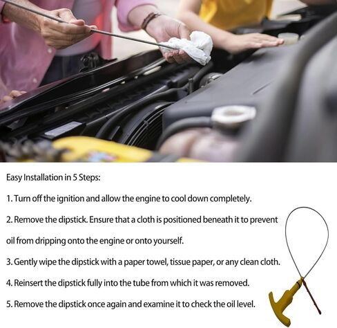 1pc Yellow Replacement Engine Oil Dipstick Level Dip Stick for Hyundai Elantra Sonata Tucson 2011-2018 OE 26611-2E021 26611-2E022 Indicator Dipstick for Kia Forte Forte5 Forte Koup Optima 2012-2018 in Kuwait