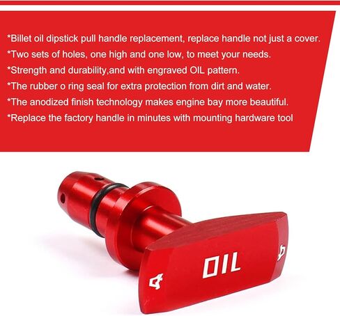 Auto Repair Parts, Modified Oil Caliper Handle for 1999-2011 GTV8 GT500, Durable Oil Dipstick Handle (Red) in Saudi Arabia