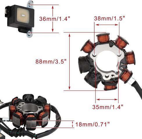 WOOSTAR 8 لفائف 5 سلك مغناطيسي الجزء الثابت لاستبدال TRX250 TRX250TE TRX250TM FourTrax Recon 2x4 ATV 4 Wheeler Quad OEM 31120-HM8-004 in Saudi Arabia