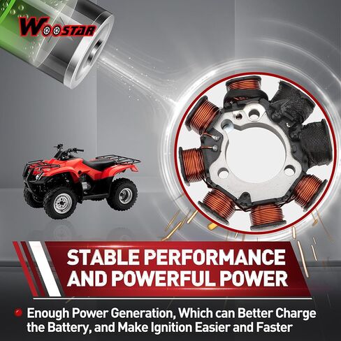 WOOSTAR 8 لفائف 5 سلك مغناطيسي الجزء الثابت لاستبدال TRX250 TRX250TE TRX250TM FourTrax Recon 2x4 ATV 4 Wheeler Quad OEM 31120-HM8-004 in Saudi Arabia